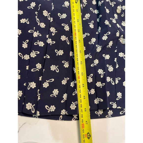 Liz Claiborne VTG Navy & White Floral Button Front Midi Shirt Dress Size 4 90s - Picture 10 of 10